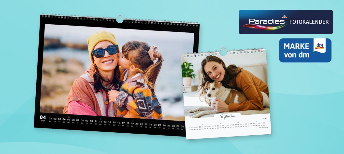 Paradies Wandkalender von dm in verschiedenen Formaten und Designs