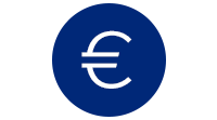 Logo des Euro, ein blauer Kreis mit dem Euro-Zeichen