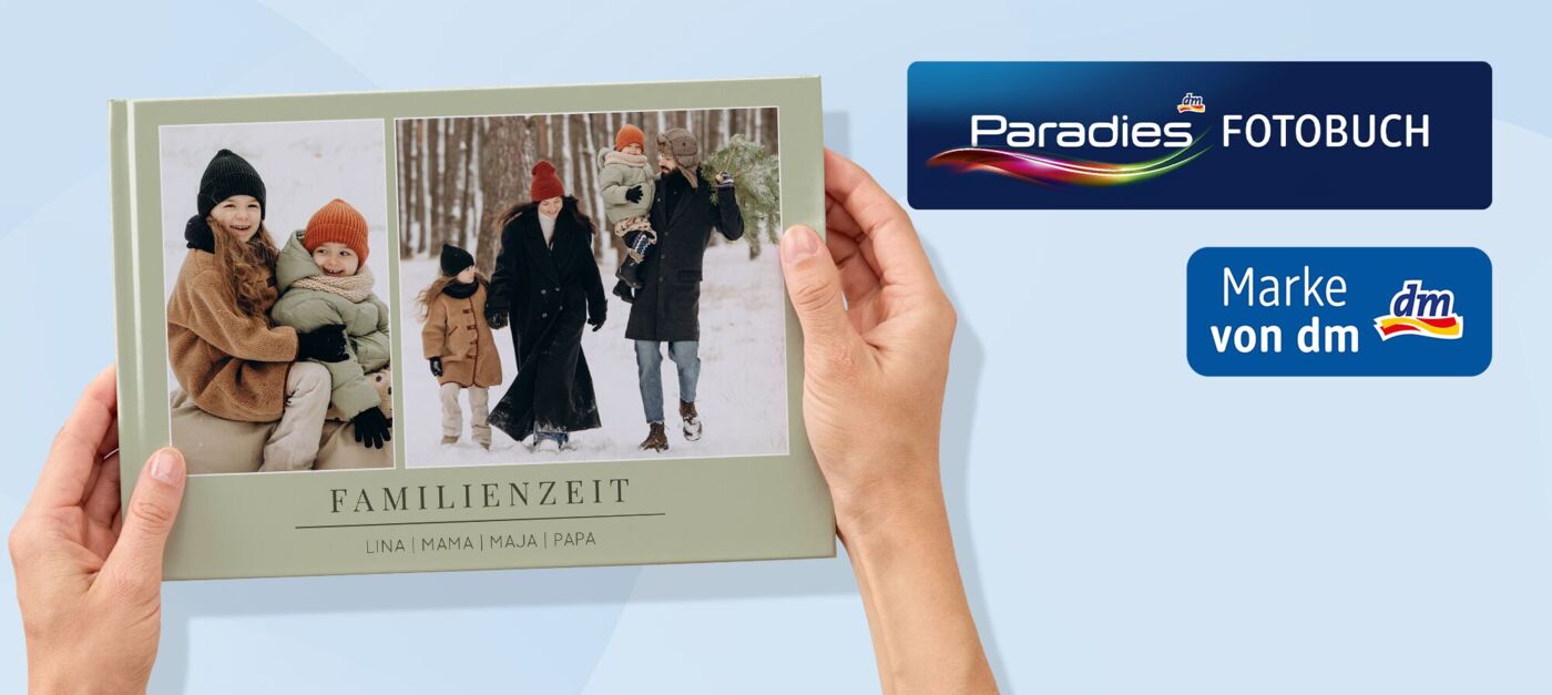Paradies-Fotobuch mit Titelbild: Familienzeit
